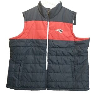 NFL Team Apparel New England Patriots Reversible Puffer Sherpa Vest Womens 4XL